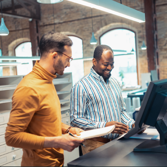 collega's bij printer