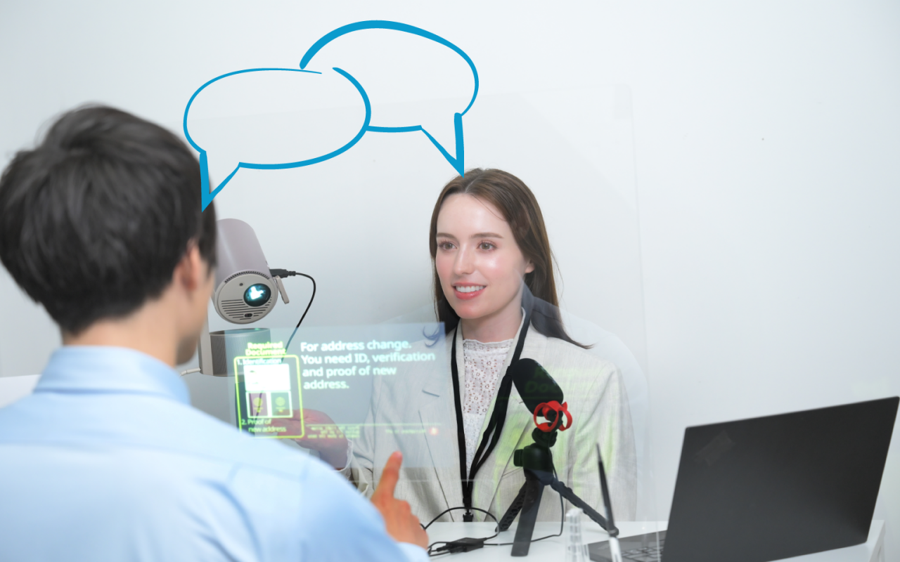 Twee mensen praten met elkaar via Cotopat