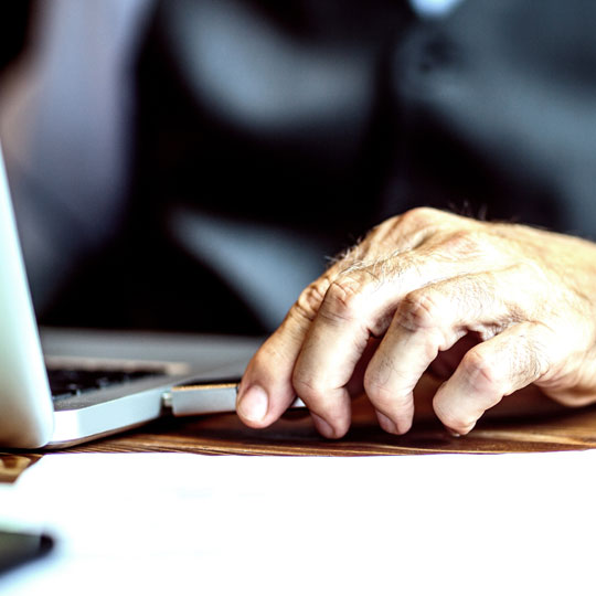 man working with his laptop
